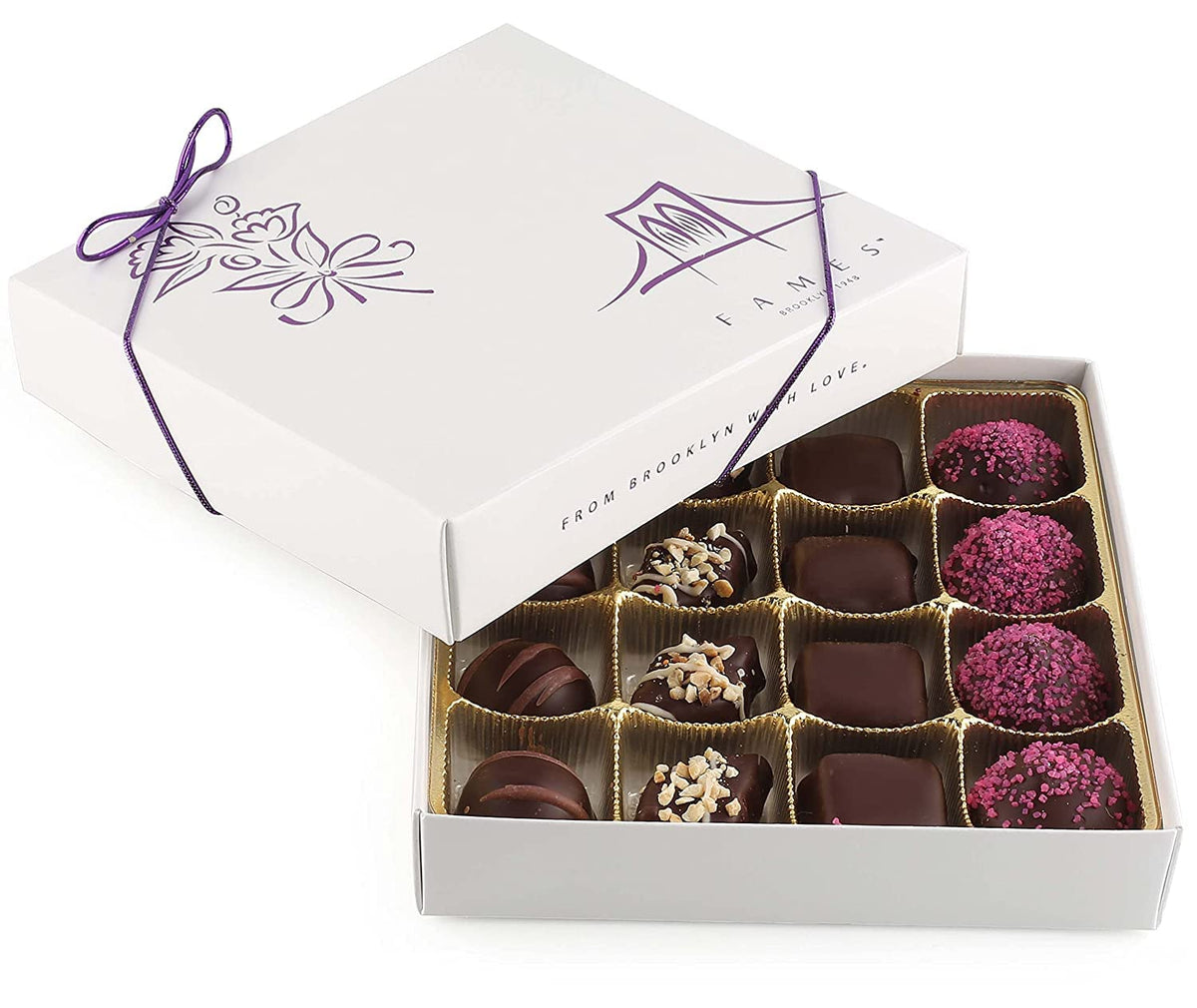 Chocolate Gift Box - Great for Holiday, Happy Birthday, Everyone Loves Chocolates (Purple Gift Box)