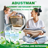 ADUSTMAN Laundry Detergent Sheets (Strips),Breeze Hypoallergenic Eco-friendly Low Suds Liquidless Earth Friendly No Plastic Jugs (186 Count (pack