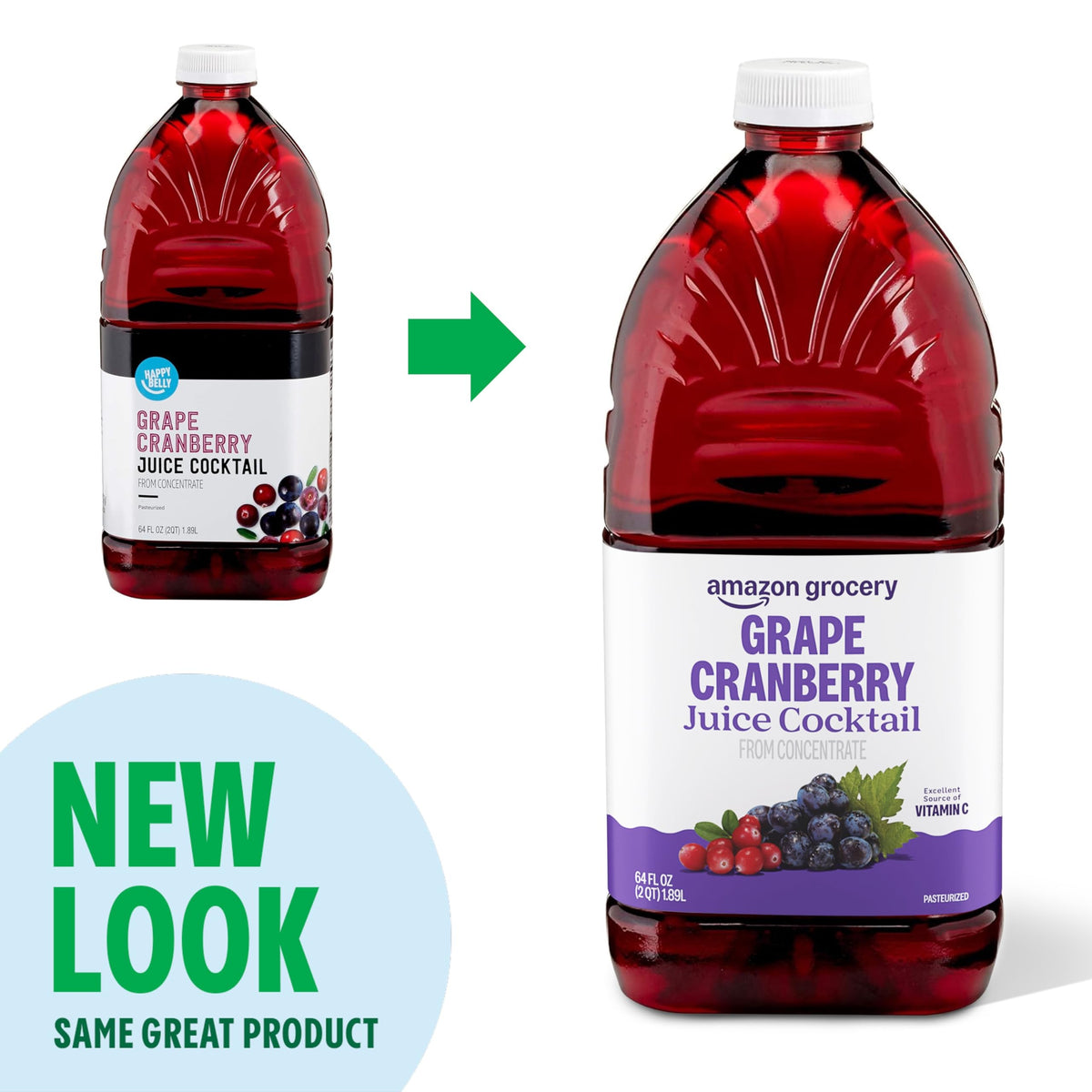 Amazon Grocery, Grape Cranberry Juice Cocktail, 64 Fl Oz