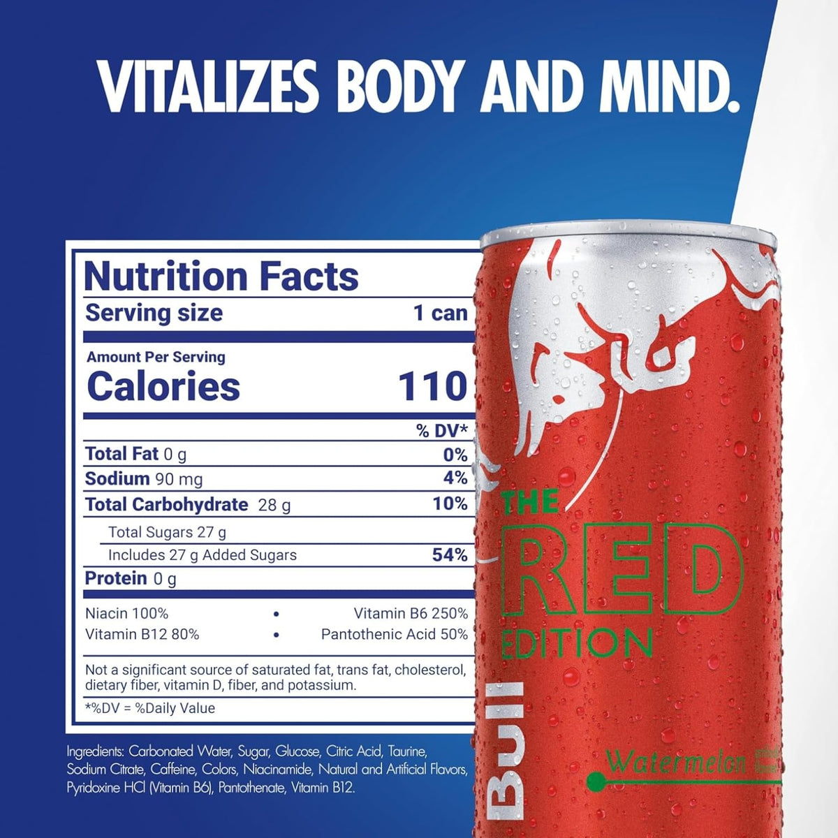 Red Bull Energy Drink, Watermelon, Red Edition