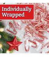 Peppermint Mini Candy Canes (100 Individually Wrapped Candies) Bulk Christmas Candy | Bundled With Free SameDay Shippers FUN Sticker