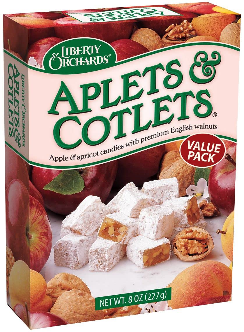 Liberty Orchards, Aplets & Cotlets Value Pack - Vegan, Fruit & Nut Chewy Candy - 8 Oz