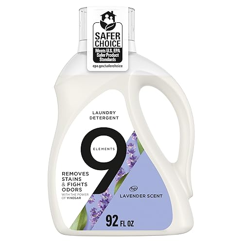 9 Elements Liquid Laundry Detergent, Lavender Scent, Vinegar Powered, 92 fl oz, 1 count