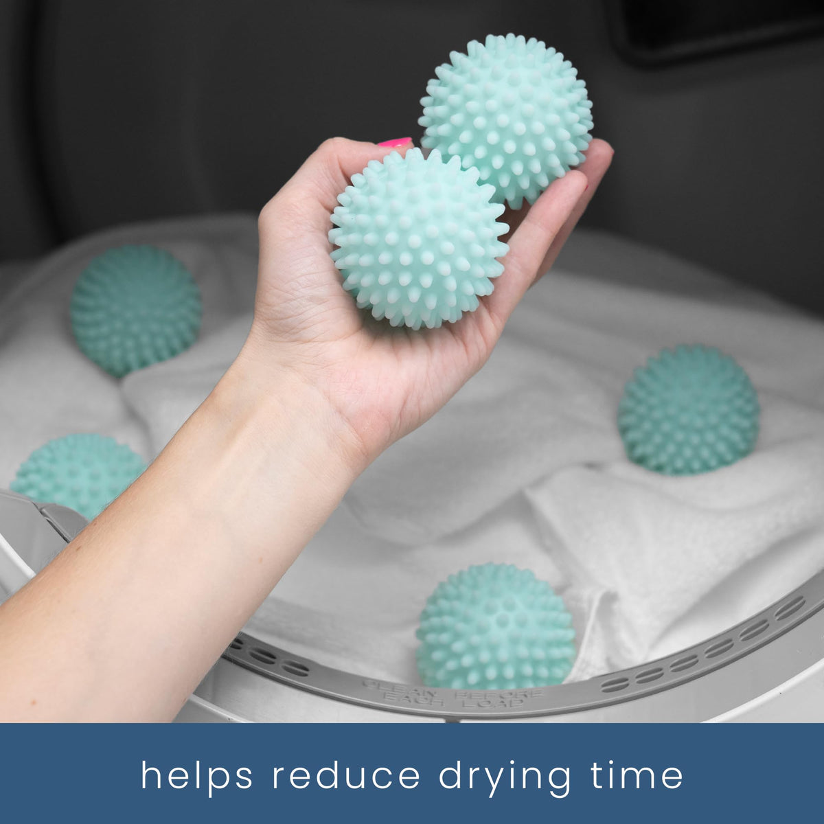 S&T INC. Reusable Plastic Dryer Balls, Fabric Softener for Laundry, Blue, 2.5 in, 6 Pack