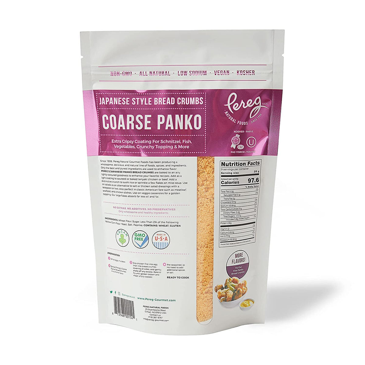 Pereg Coarse Japanese Panko Bread Crumbs (9 Oz x 6 Pack) - Breadcrumbs with Coarse Crispy Texture - for Crunchy Coating & Stuffing - Schnitzel, Vegetables, Seafood, Chicken, Meatballs