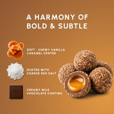 Snackathon Milk Chocolate Sea Salt Vanilla Caramels, 15 oz, Vanilla Infused Chocolate Covered Caramels Made in Small Batch, Sweet & Salty Snacks in