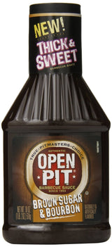 Open Pit -NEW Flavor- Thick and Sweet Barbecue Sauce - Brown Sugar and Bourbon - 18 oz. (Pack of 3)