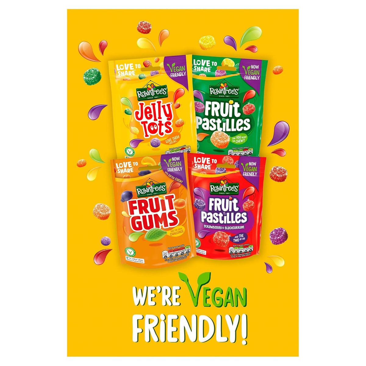 Original Rowntrees Jelly Tots Sweets Bag Pouch Imported From The UK England-Rowntrees Jelly Tots, 150 g ( Pack of 3 )
