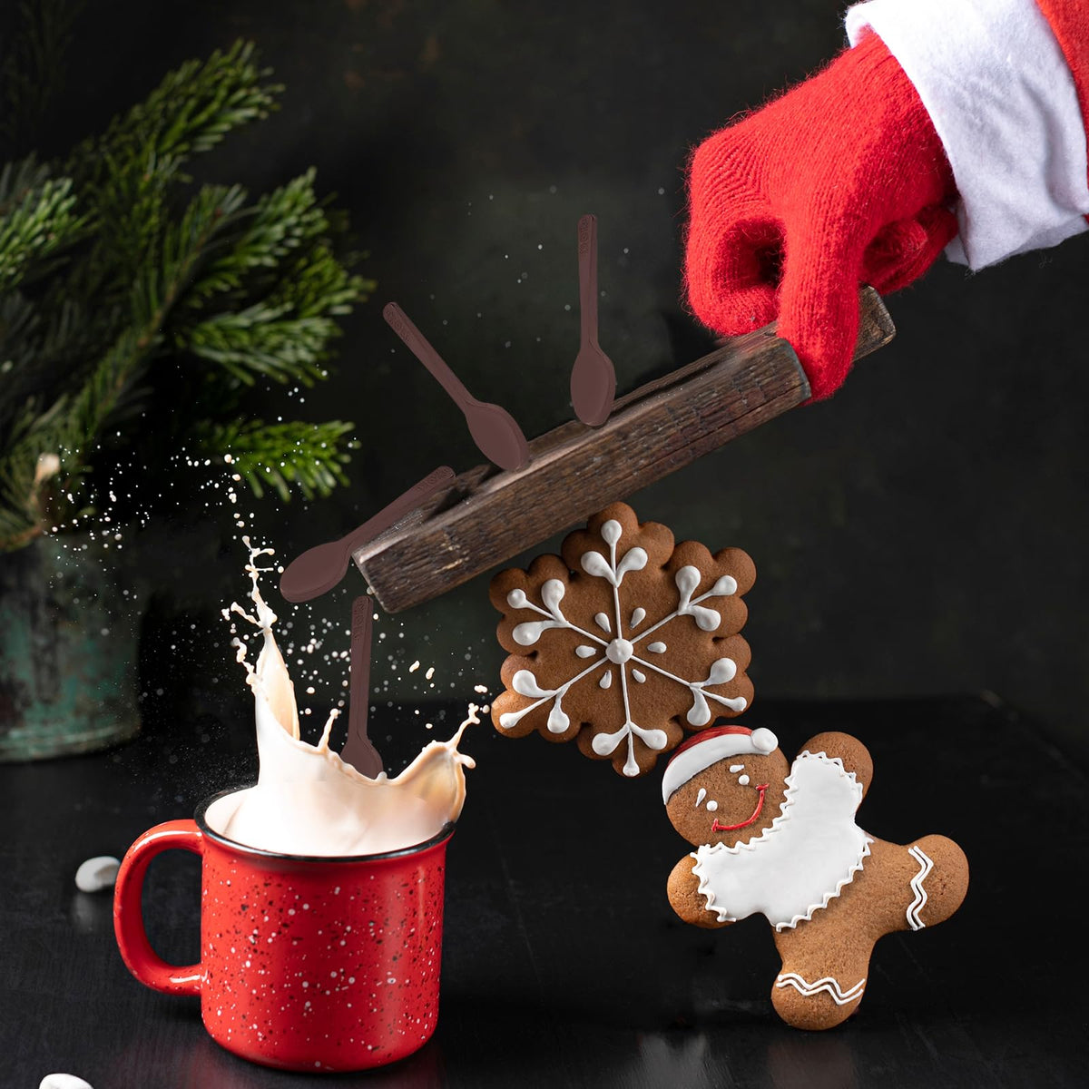 Fruidles Dark Chocolate Spoons, Candy Hot Chocolate Stirrers, Gourmet Cocoa Stirrer, Non-GMO, 6 Spoons per Box (12-Pack)