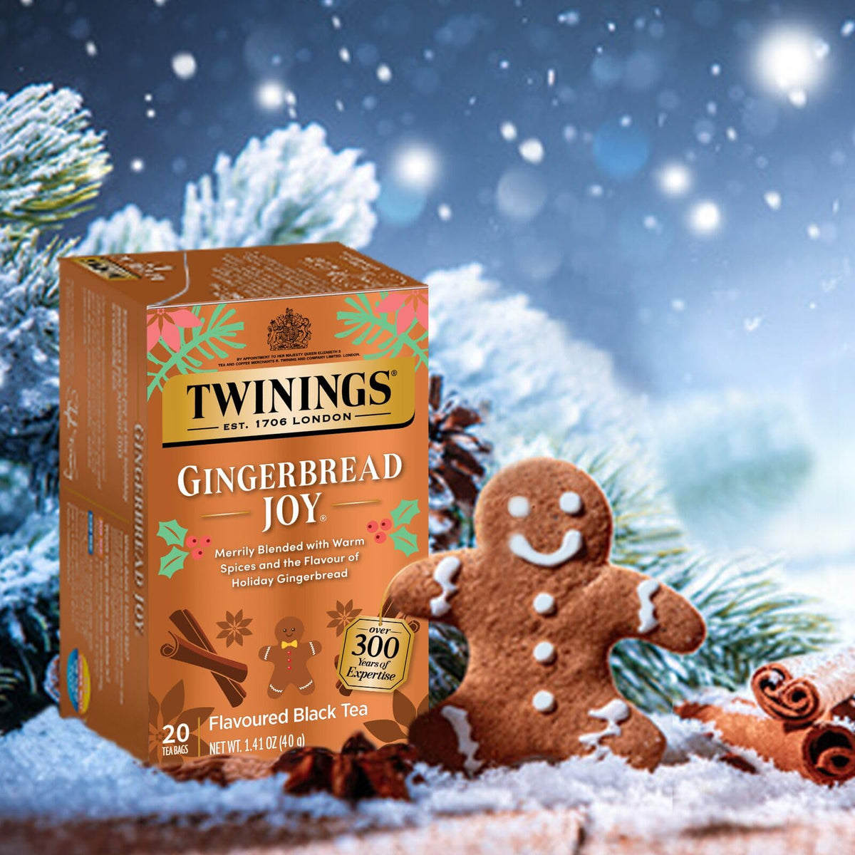 Twinings of London Christmas Black Tea, 20 Tea Bags (Pack of 6)