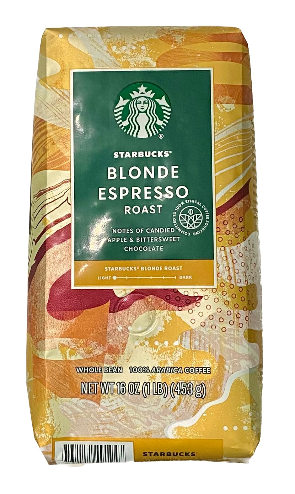 Starbucks Blonde Espresso Roast (1 lb) Light Roast Whole Bean Coffee