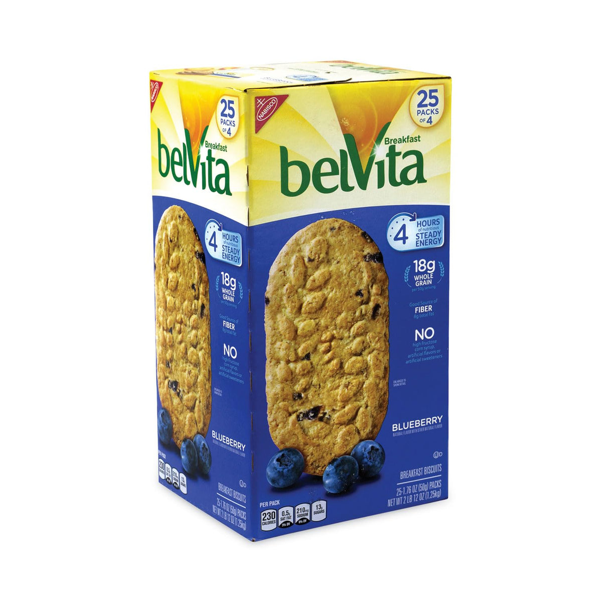 Belvita Breakfast Biscuits, Blueberry, 25 Count, 44 Ounce
