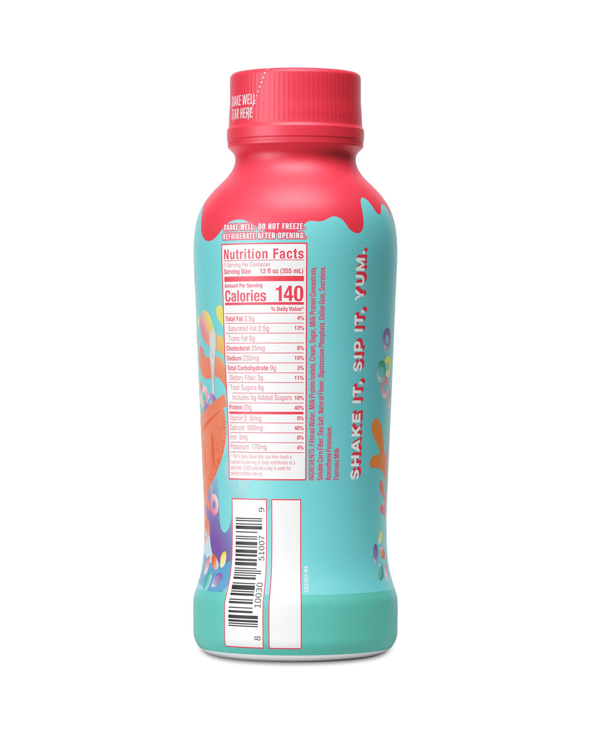 Alani Nu Protein Shake, Ready to Drink, Naturally Flavored, Gluten Free, Only 140 Calories with 20g Protein per 12 Fl Oz bottle (Fruity Cereal, 12