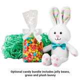 Let's Make Memories Personalized Easter Basket - Wicker - Embroidered Liner - Happy Bunny - Pink