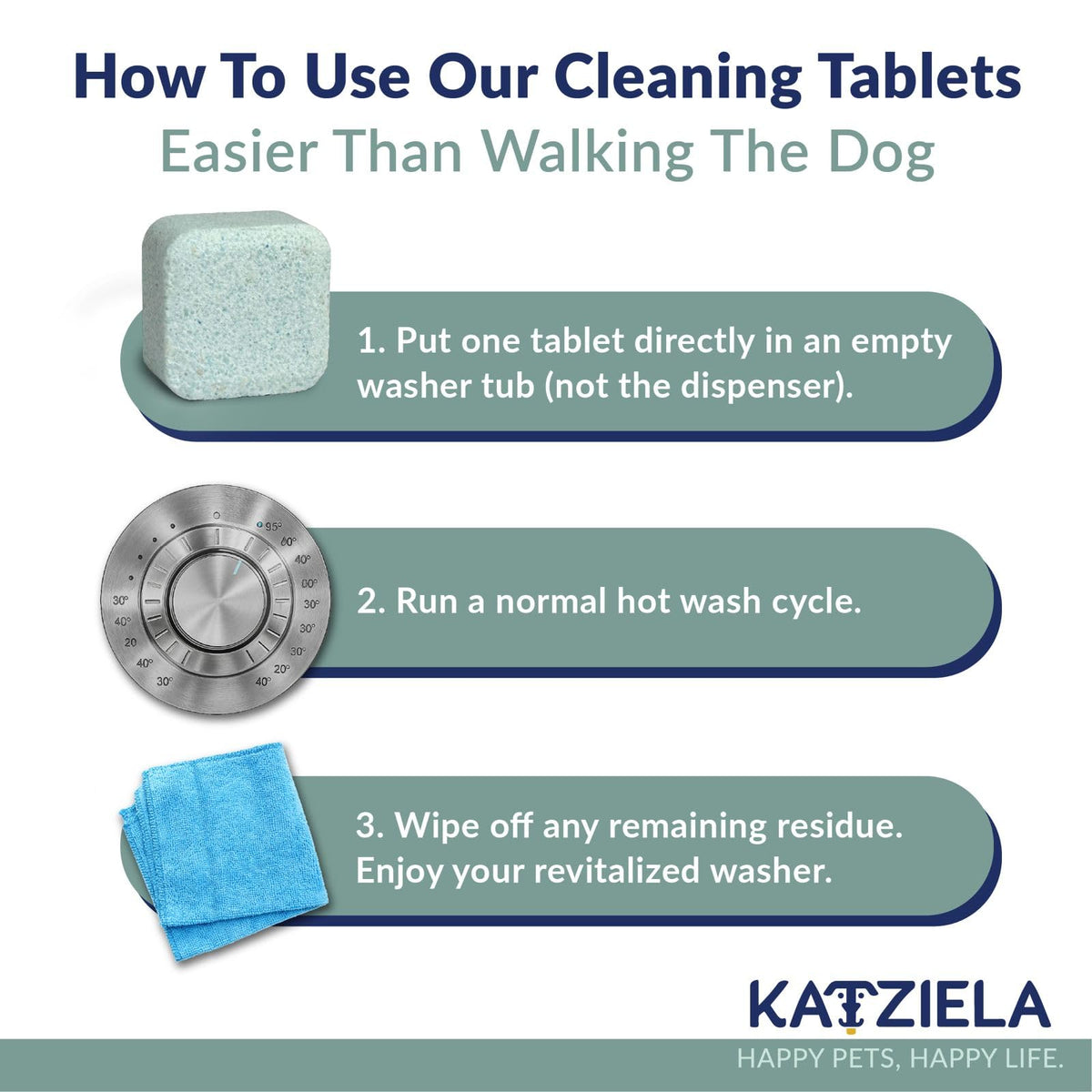 Katziela Washing Machine Cleaner Tablets (40% More)