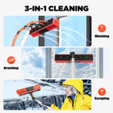 HIFMGHE 24ft Water Fed Pole Kit, Telescopic Solar Panel Cleaning Brush Kit, Car Glass Washing Equipment Tool, Outdoor Window Cleaner with 180°