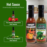 Tru Zesty Jalapeño Medium Hot Sauce - All Natural & Fresh Ingredients | Tangy & Spicy Flavor with Smoked Black Pepper Pickle Blend, 5 Fl Oz (Pack