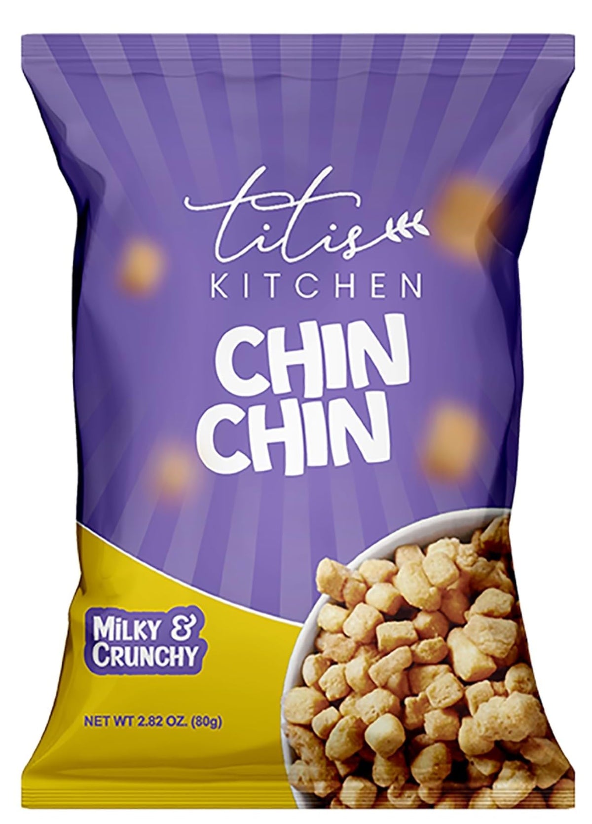 Titi's Kitchen Crunchy ChinChin Snacks, Nigerian Sweet Taste Fried Cookie (5 Pack)