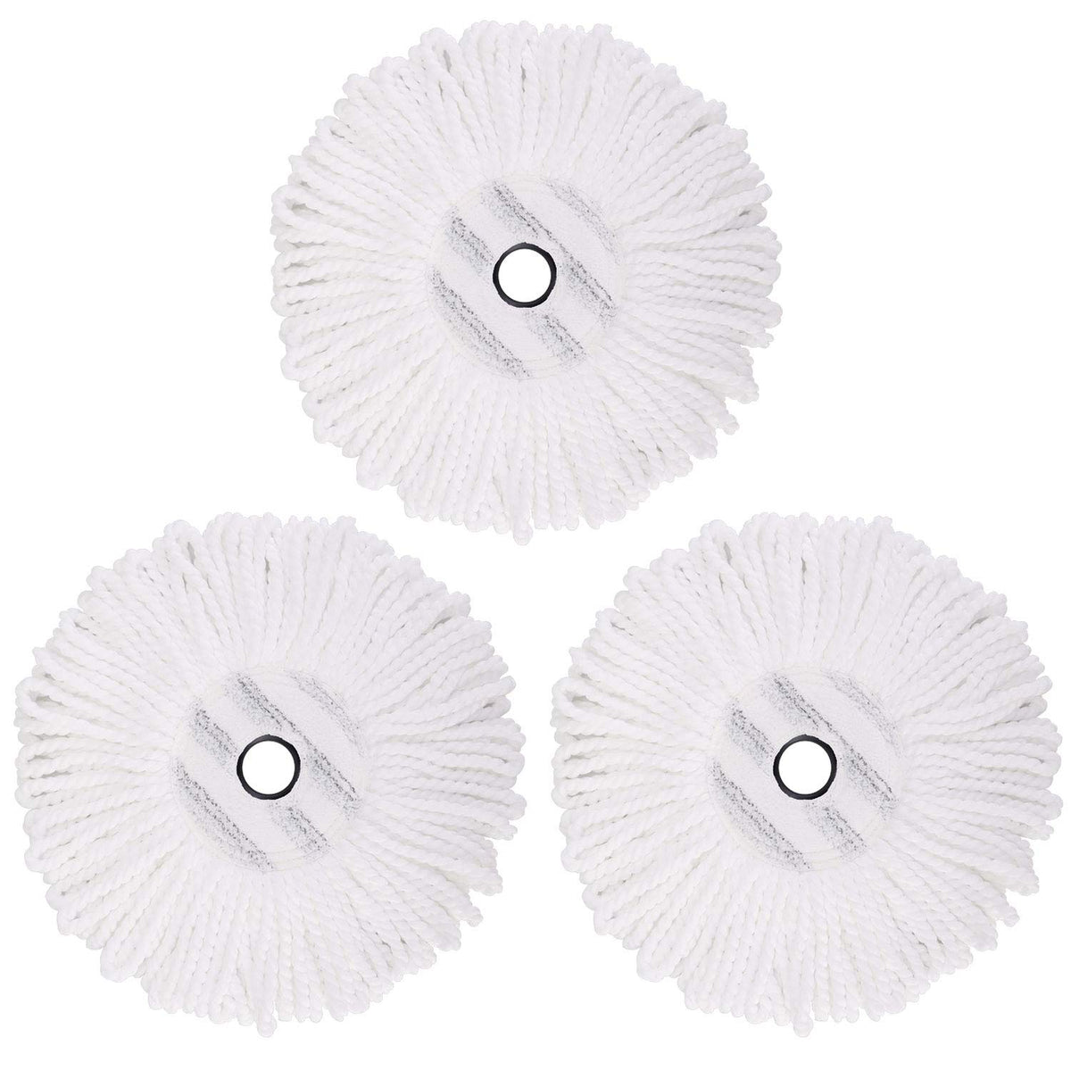 3 Pack Mop Replacement Heads for CLEANHOME Spin Mop, Microfiber Spin Mop Refills Round Shape