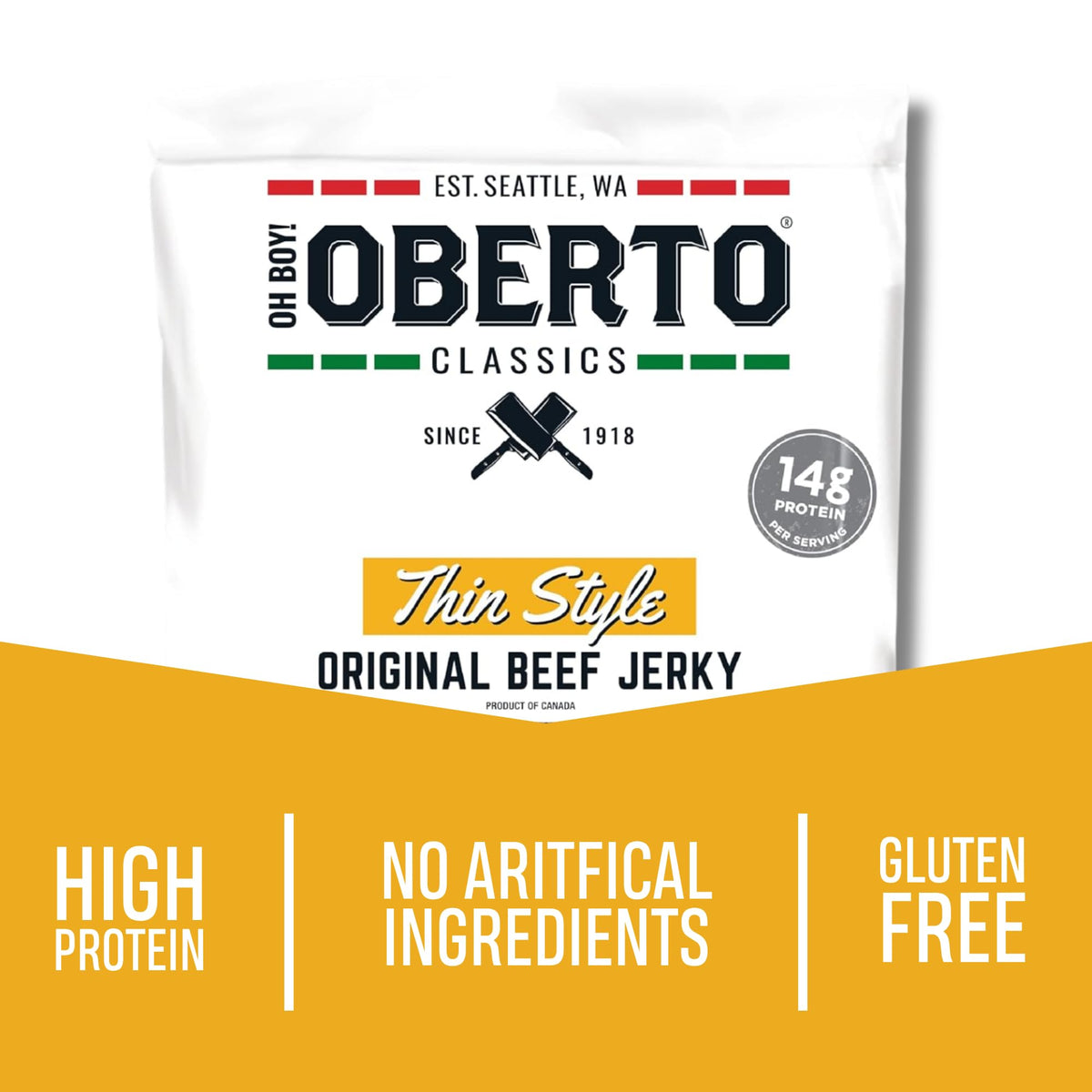 Oh Boy! Oberto Classics Thin Style Original Beef Jerky, 7 Ounce