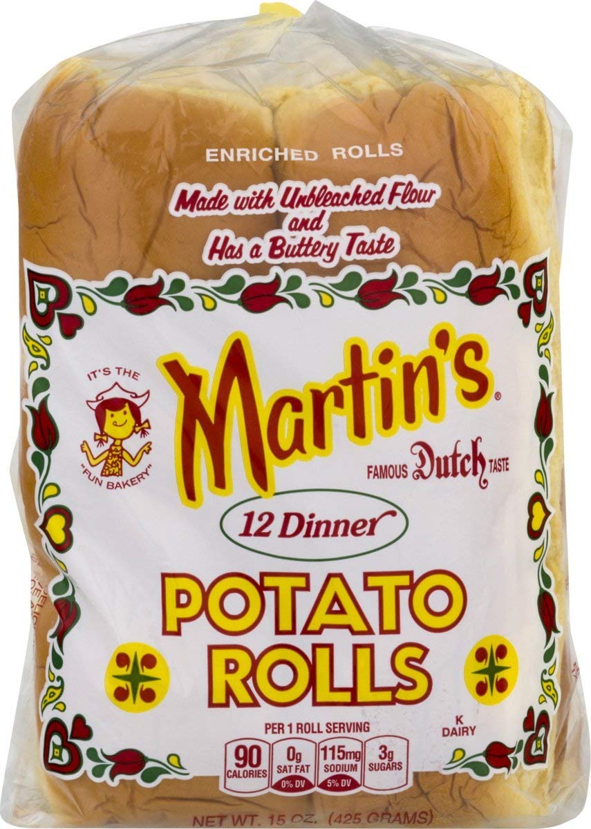 Martin's Famous Pastry Sweet Dinner Potato Rolls- 12 pack 15 oz. Bag (2 Bags)