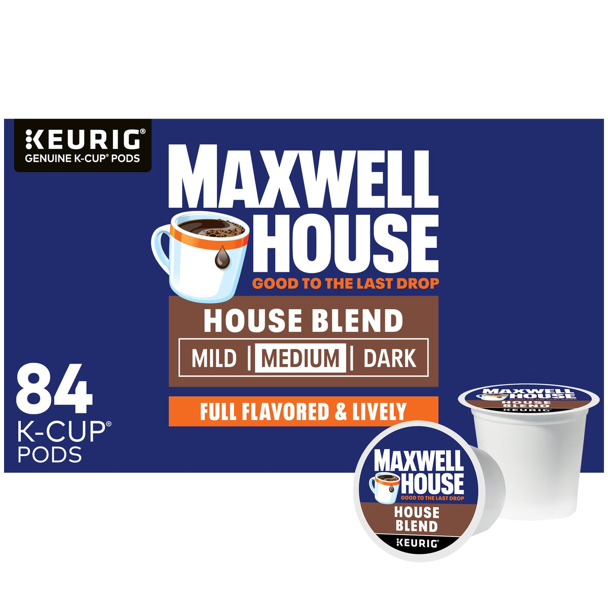 Maxwell House House Blend Medium Roast K-Cup Coffee Pods, 84 ct Box