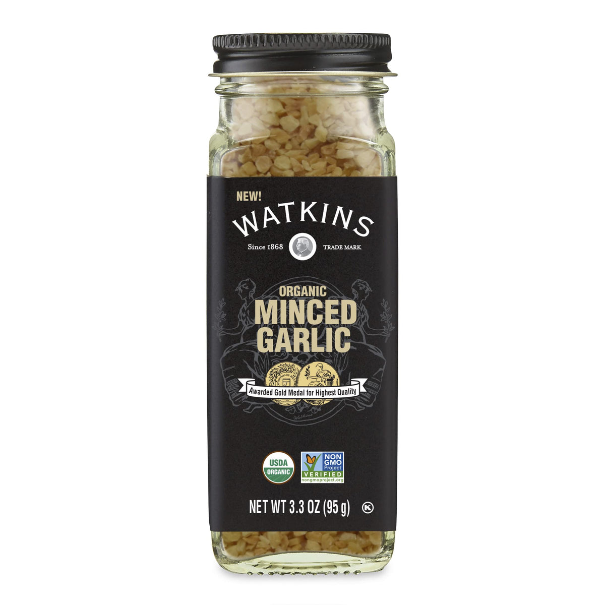 Watkins Organic Minced Garlic, 3.3 oz., 1 Count