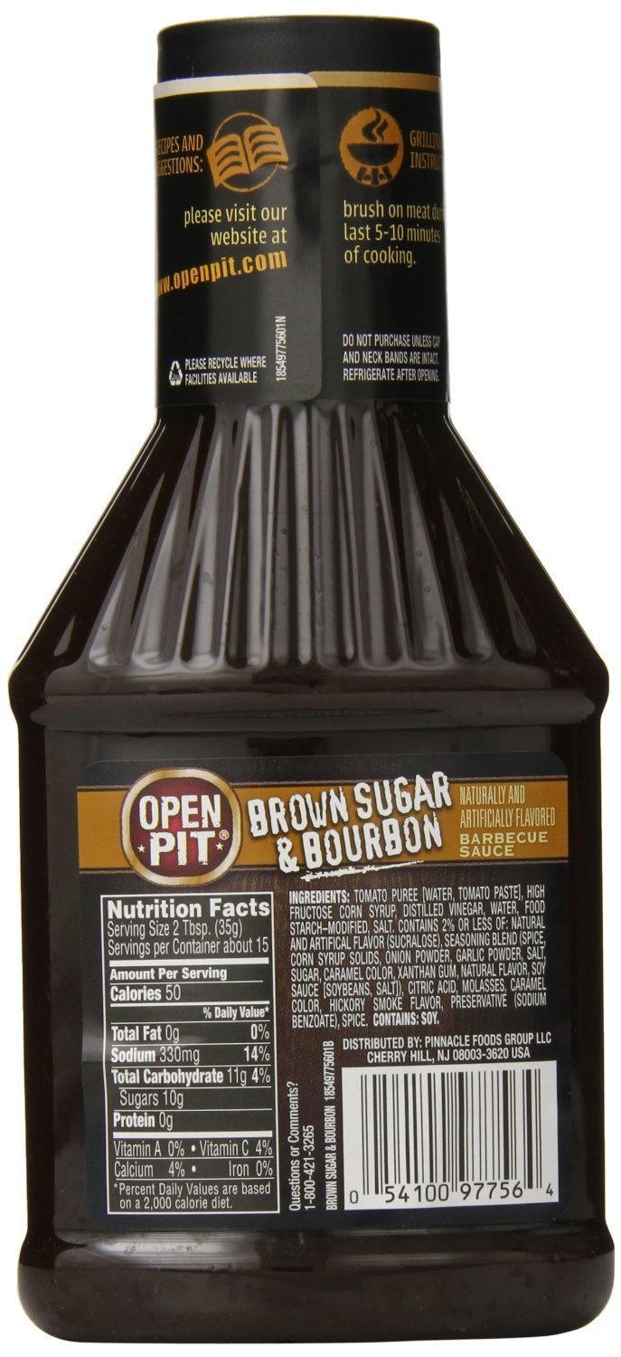 Open Pit -NEW Flavor- Thick and Sweet Barbecue Sauce - Brown Sugar and Bourbon - 18 oz. (Pack of 3)
