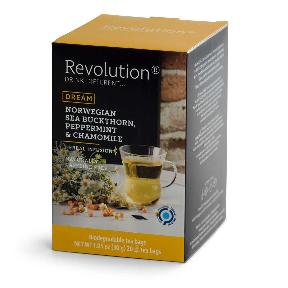 REVOLUTION TEA® Norwegian Chamomile Tea Bags [THE ORIGINAL] - Norwegian Sea Buckthorn, Peppermint & Chamomile - Herbal Tea Blend - Premium Full Leaf