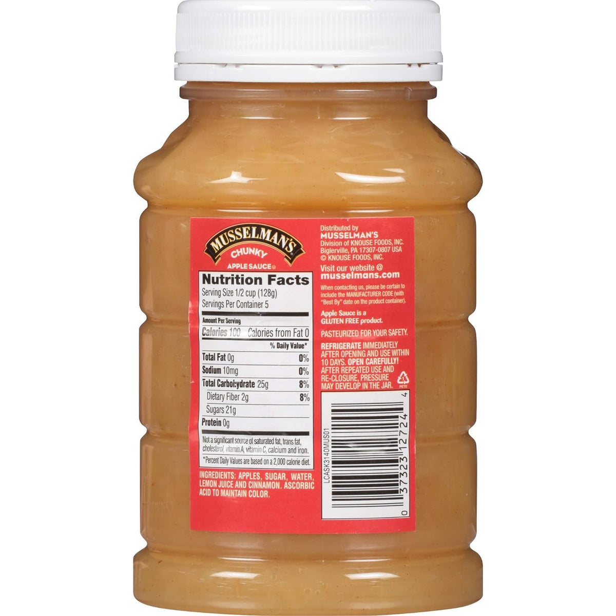 Musselman's Chunky Apple Sauce Plastic Jars, 24 Ounce