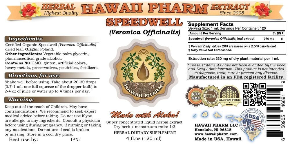 Speedwell (Veronica Officinalis) Liquid Extract 4x4 fl.oz
