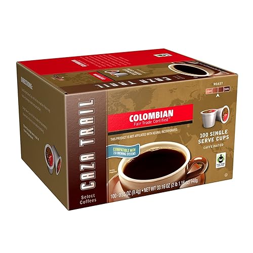 Caza Trail Coffee Pods, Colombian, Single Serve (Pack of 100) (Packaging May Vary)