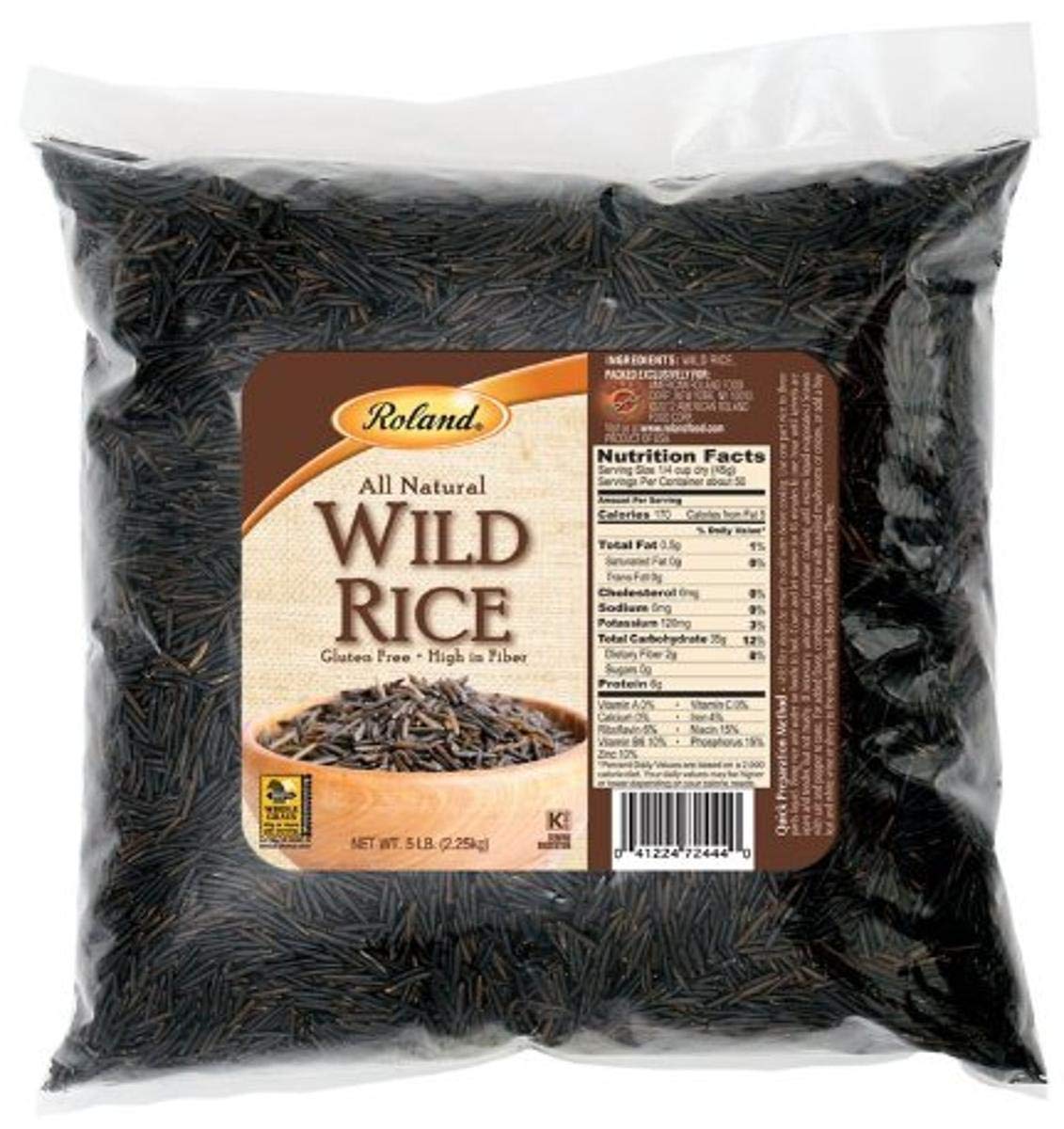 Roland Wild Rice, 5-Pound Bag