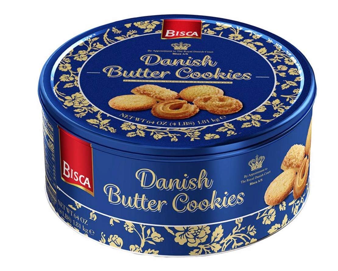 Bisca Danish Butter Cookies 64 oz (1 Tin)