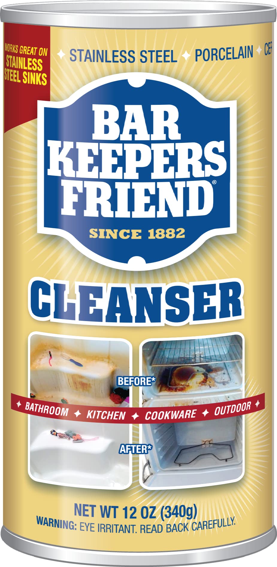 Bar Keepers Friend Powdered Cleanser 12-Ounces (1-Pack) (Packaging May Vary)
