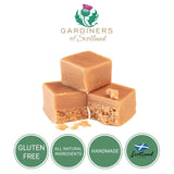 Gardiners of Scotland Handmade Fudge, Steven Brown - Lizzie McCoo Salted Caramel Fudge 7 Ounce Square Tin