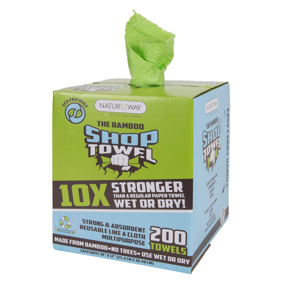NatureZway Premium Shop Towels - 200 Sheets per Box: Ultra-Absorbent, Eco-Conscious & Durable - Ideal for Car Enthusiasts