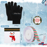 Cuffbow 24 Sets Winter Gloves Chocolate Bar Wrapper Hang Tags Ribbon Snowman Candy Bar Wrapper Kit Snowman Gift Warm Gloves Bulk Candy Wrappers