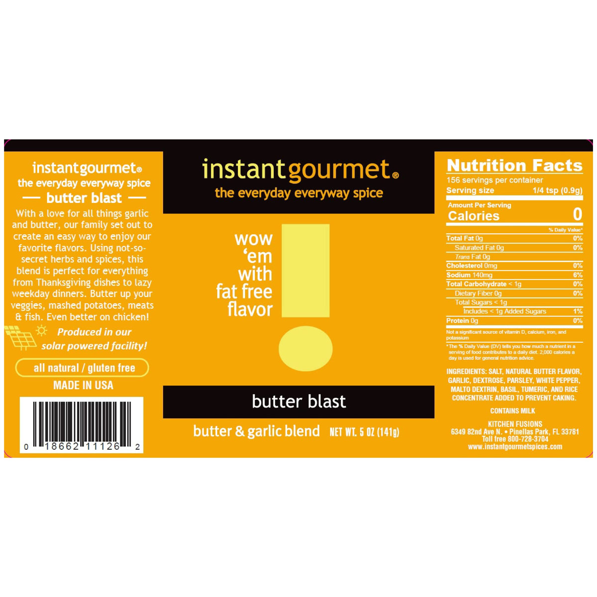 Instant Gourmet Butter Blast seasoning, 5 oz