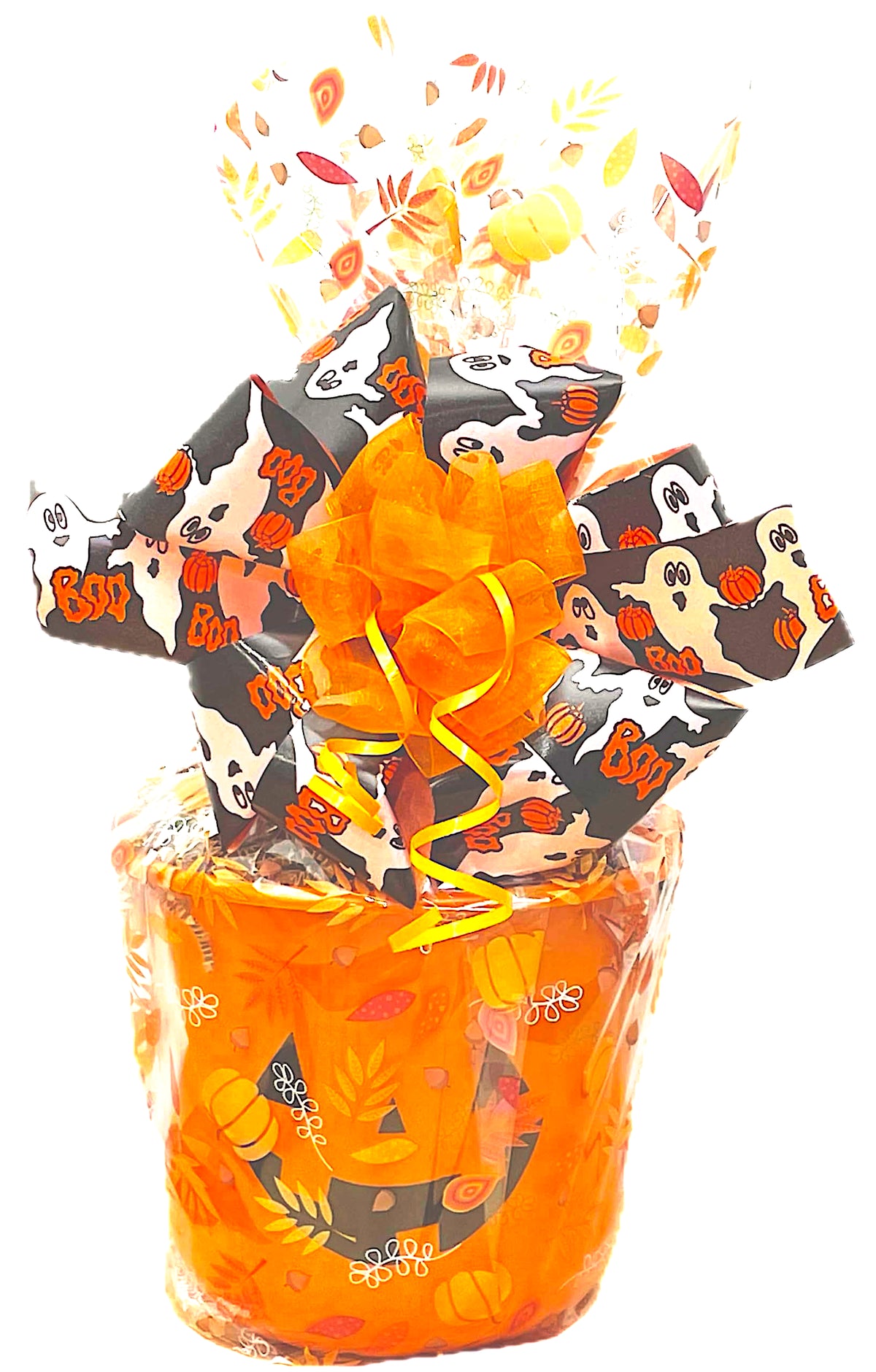 Premium Pumpkin Pumpkin Gift Basket filled with chocolate, candy, and snacks. Customizable for all kids, adults, business gifts, Halloween parties