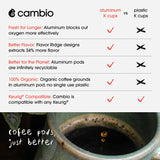 Cambio Roasters House Blend Medium Roast Coffee Pods - The Only Organic Recyclable Aluminum Coffee Pods, Small Batch Roasted, Keurig® Compatible
