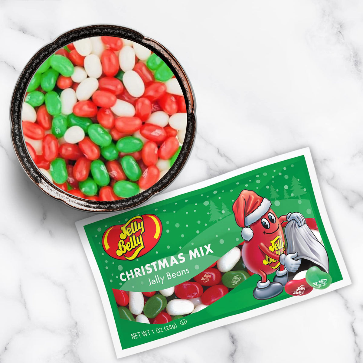 Christmas Mix Individual Packets of Jelly Beans, Stocking Stuffers, 6 Pack