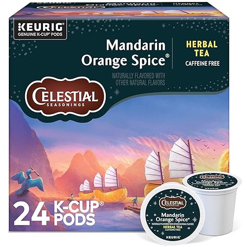 Celestial Seasonings Mandarin Orange Spice Herbal Tea, Keurig® K-Cup® Pods, 24/Box (14735)