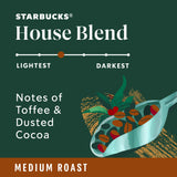 Starbucks Ground Coffee, Medium Roast Coffee, House Blend, 100% Arabica, 1 bag (18 oz)