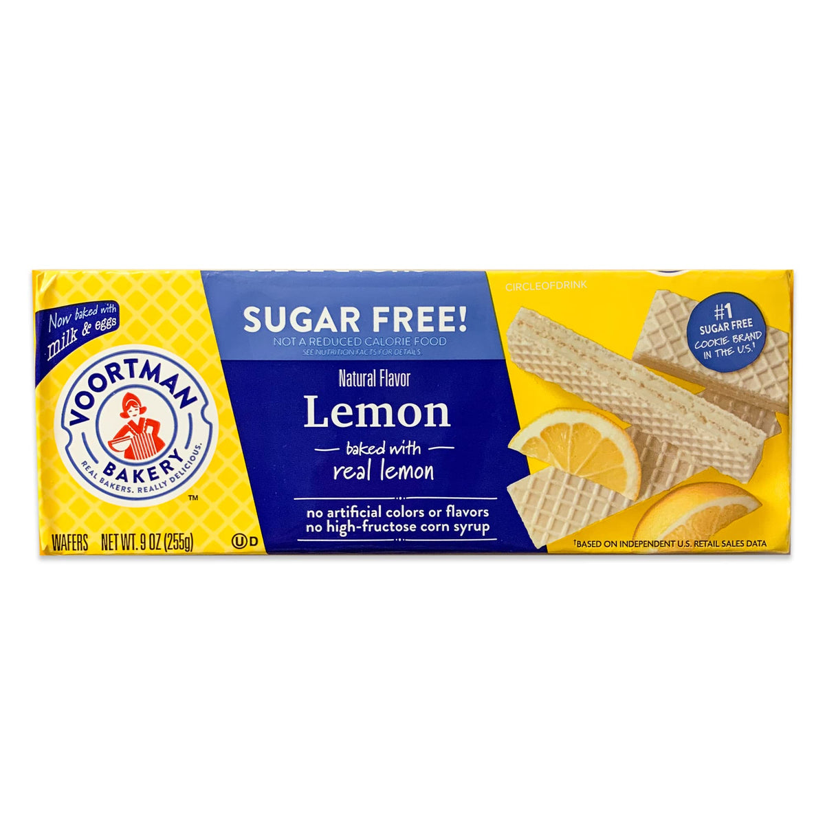 Voortman Sugar Free Wafers - Variety Pack - Lemon - Vanilla - Strawberry - Orange Creme - Baked with Real Ingredients - 4, 9oz packs