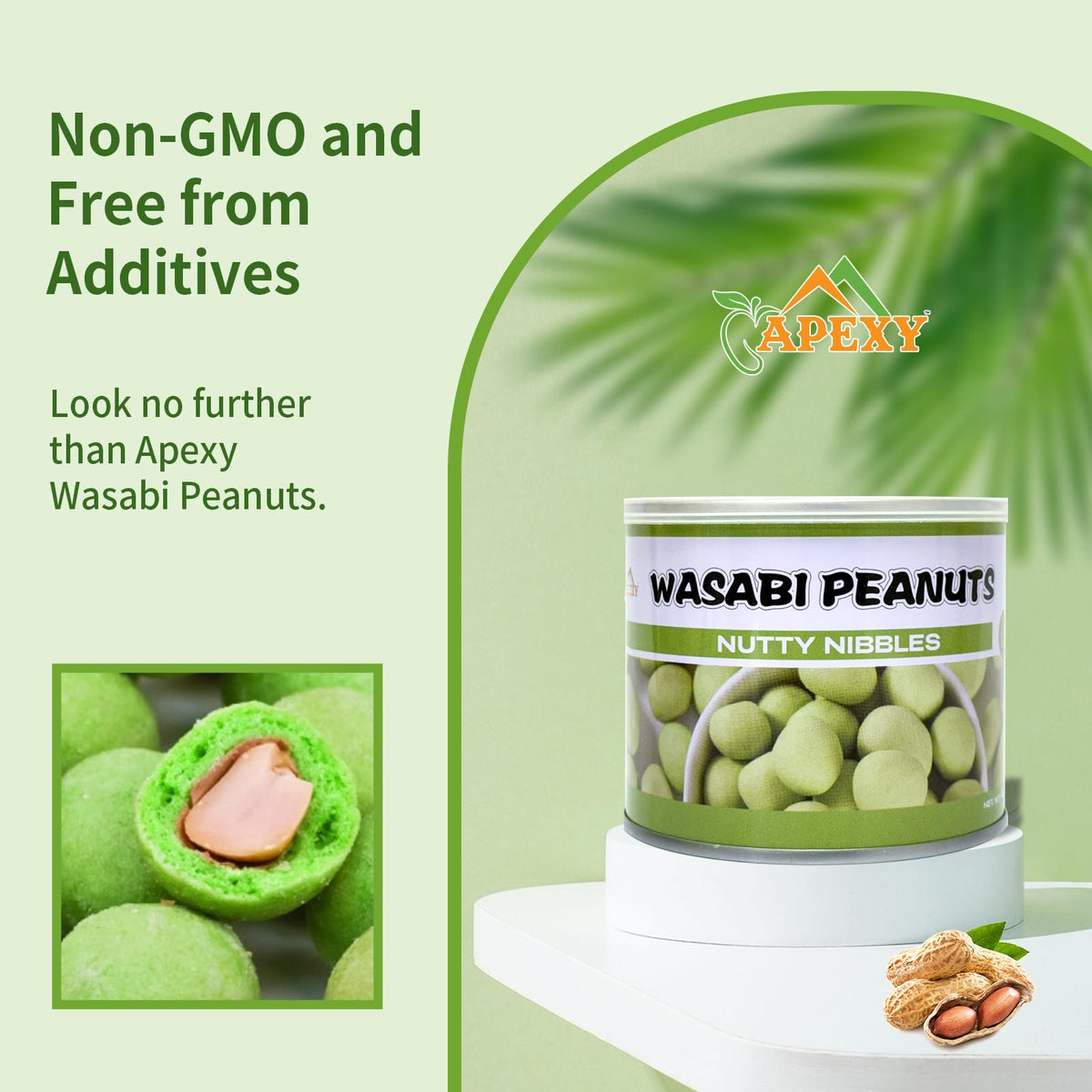 Apexy Roast Peanuts Snack Pack of 3 (Wasabi Peanuts)