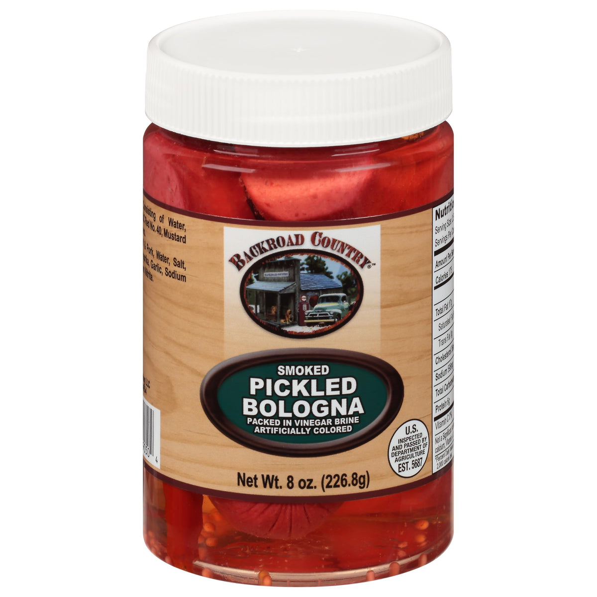 Backroad Country Mild Pickled Bologna, Packed in Vinegar Brine (8 OZ)