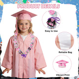Silkovahamd Graduation Candy Leis 2026 - Graduation Candy Lei Making Kit Class of 2026, 12 Candy Tubing Clear 60 Pink Paper Cards 12 Stickers 3 Ribbon