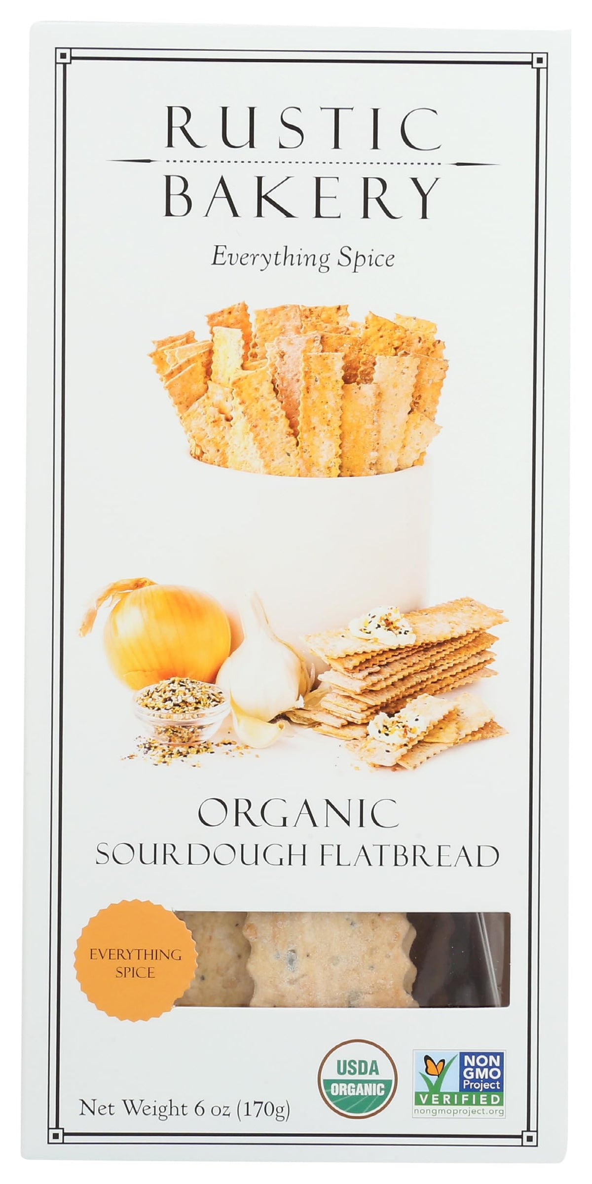 Rustic Bakery, Organic Everything Spice Sourdough Flatbread, 6 Ounce