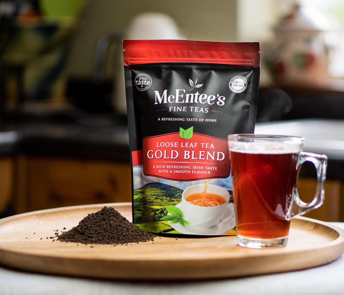 McEntee's Irish Loose Leaf Gold Blend Tea - (Pack of 4) - 250g Refill Bag - Expertly blended in Ireland to give that perfect cup of tea. A traditional